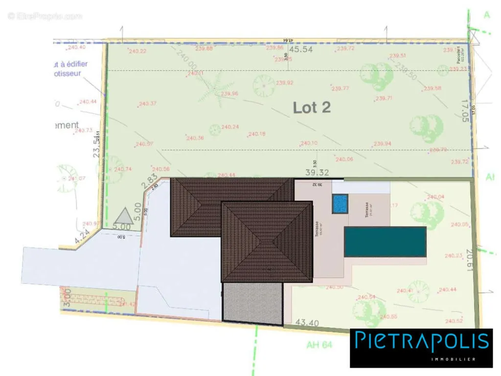 Plan - Terrain Viabilisé en Centre-Ville à Genas