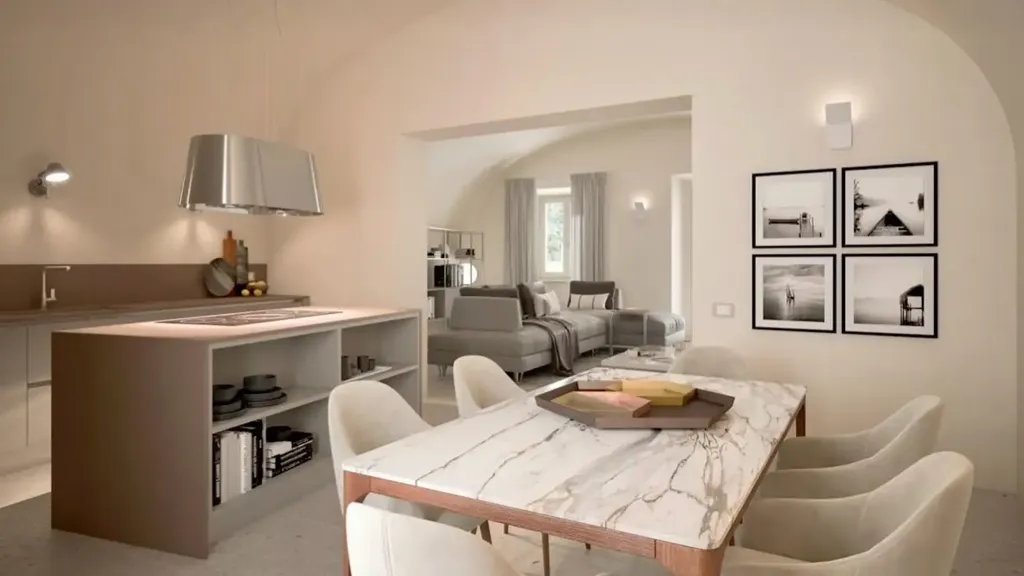 Dining Room - Rustic-Style Apartment with Private Garden in Pisa