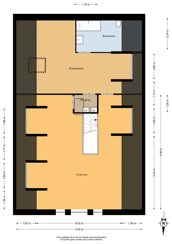 Floor Plan - Half-Freestanding House with Harbour View in Oude-Tonge