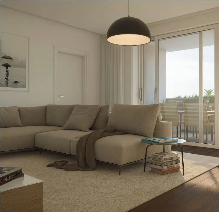 Living Room - Newly Built Apartment with Terrace in Como