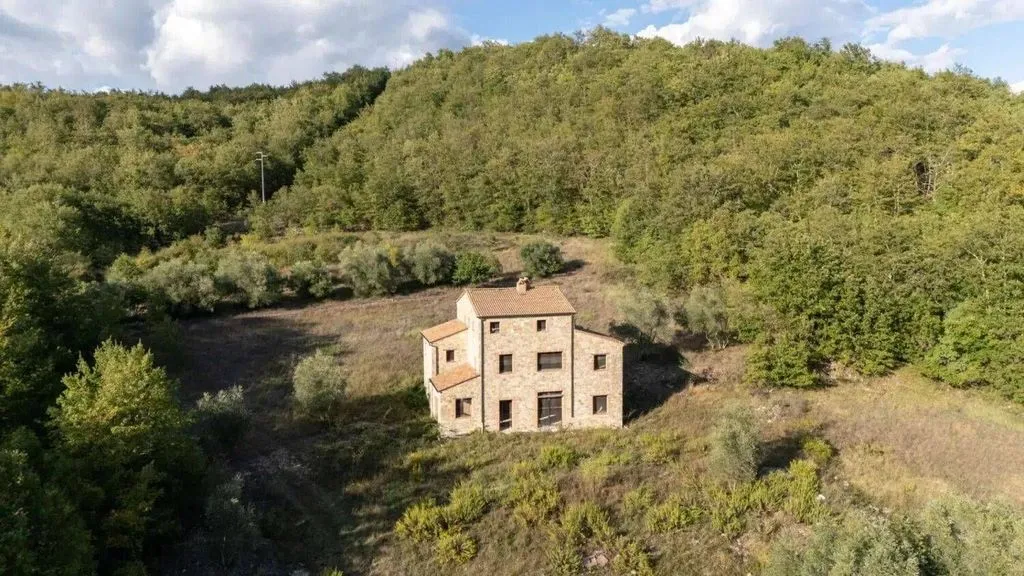 Õhuvaade - Panoramic Casale with Pool in Parrano, Umbria