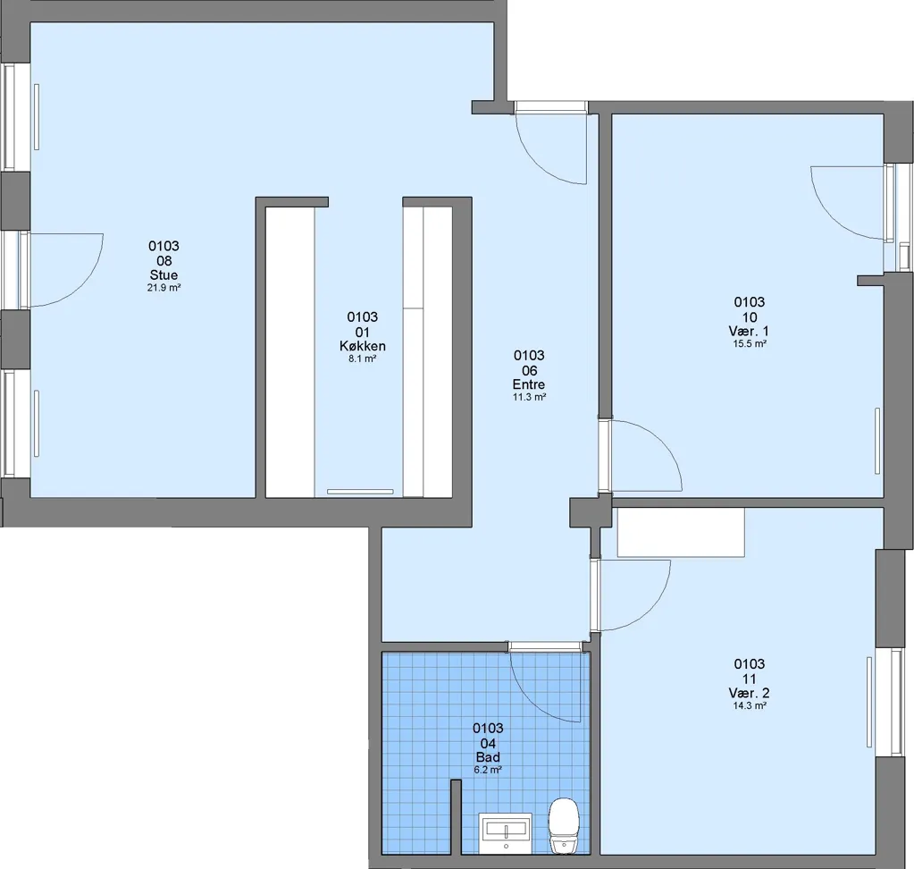 Plan - Modernised Flat with Green Spaces in Aalborg