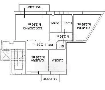 Plaan - Rear-Facing Apartment with Balcony in Cagliari