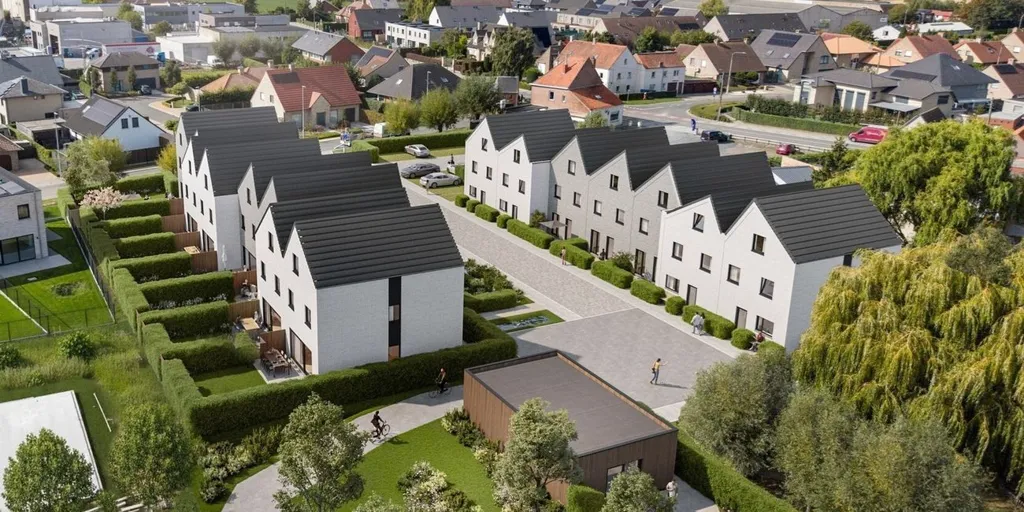 Vue aérienne - Appartement avec Piscine dans le Projet Woonerf De Vierweg à Roeselare