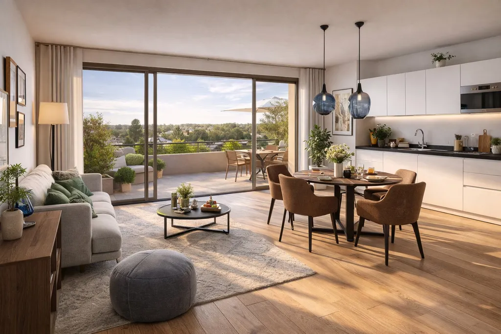 Séjour - Appartement 3 Pièces avec Terrasse à Paris