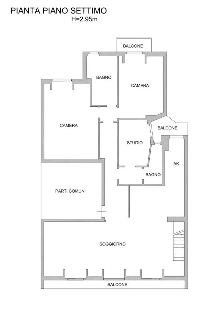 Plan - Luxury Penthouse with Double Balcony in Milan