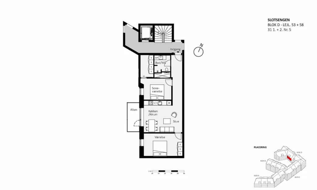 Plan - Modern Apartment with Balcony in Hillerød