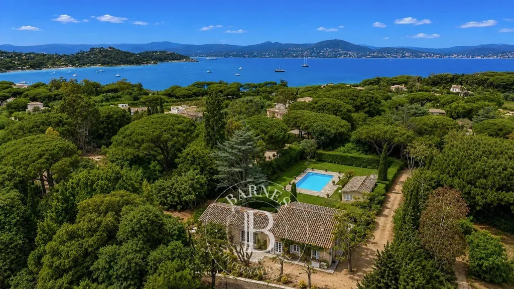 Vue aérienne - Maison Provençale avec Piscine dans le Domaine Privé à Saint-Tropez