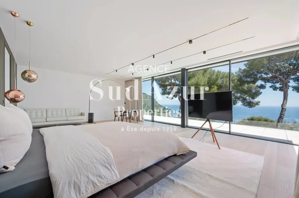 Chambres - Villa Contemporaine avec Vue Mer à Èze