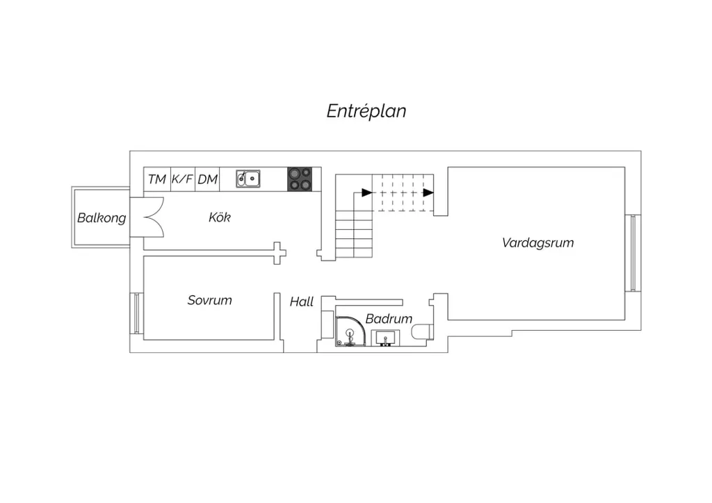 Plan - Penthouse with Balcony & Terrace in Södermalm