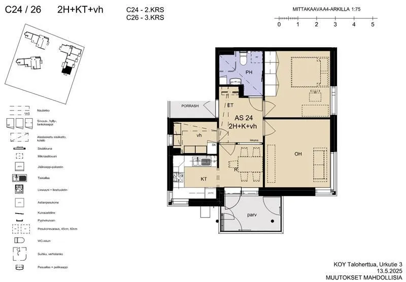 Planimetria - Modernised Apartment with Balcony in Kangasala Centre