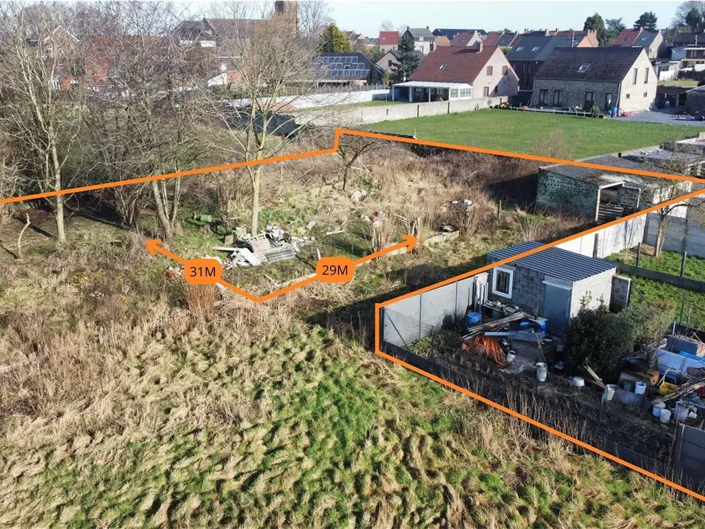 Vue aérienne - Terrain à Bâtir avec 13 m de Façade à Boussu-Bois
