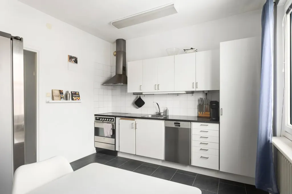 Kitchen - 2-Bedroom Flat with South-Facing Balcony in Sölvesborg