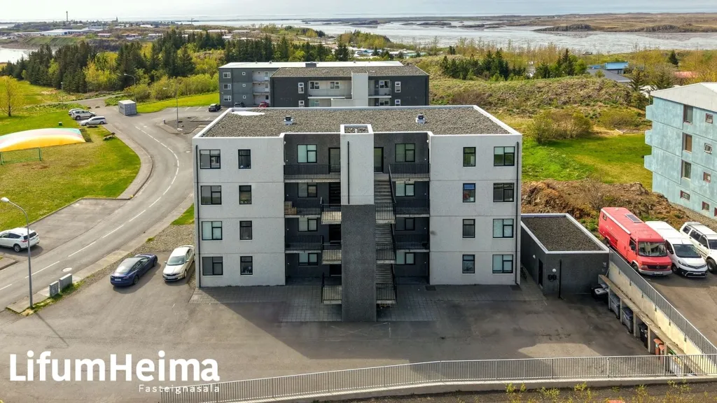 Vista aerea - Apartment with Elevator and Sea View in Borgarnes
