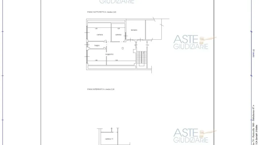 Plan - Mansard Apartment with Terrace in Asti