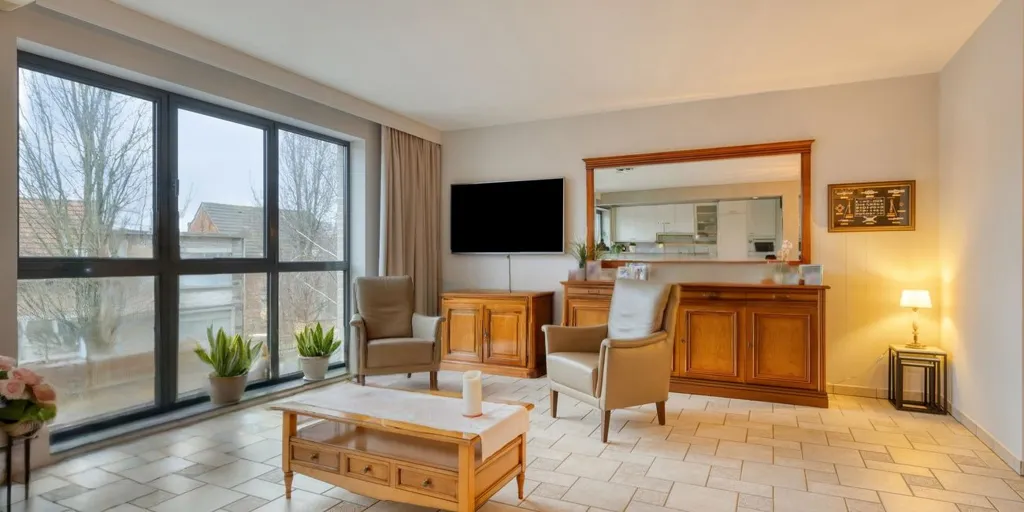 Séjour - Appartement avec Terrasse et Garage à Schoten