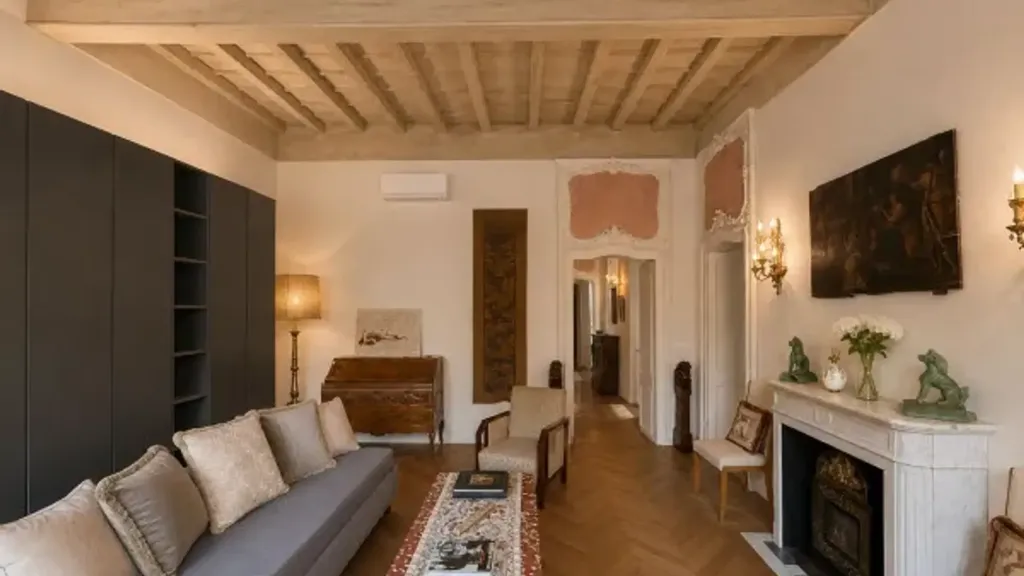 Séjour - Charm Apartment with Historic Features in Turin