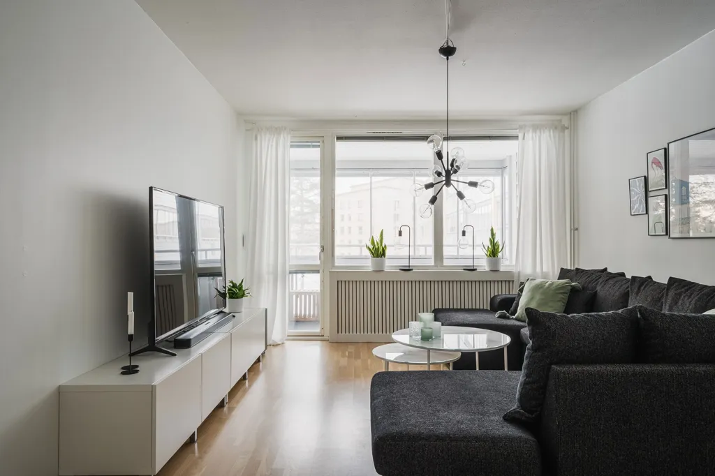 Wohnzimmer - Charming Two-Bedroom Flat with West-Facing Balcony in Skellefteå