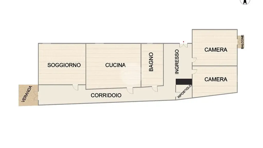 Planimetria - Spacious Apartment near Piazza Prinipe, Palermo