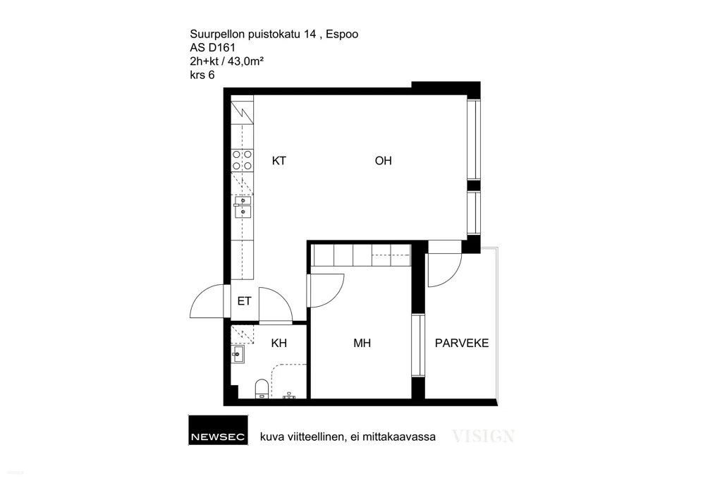 Planimetria - Modern Flat with Balcony in Espoo