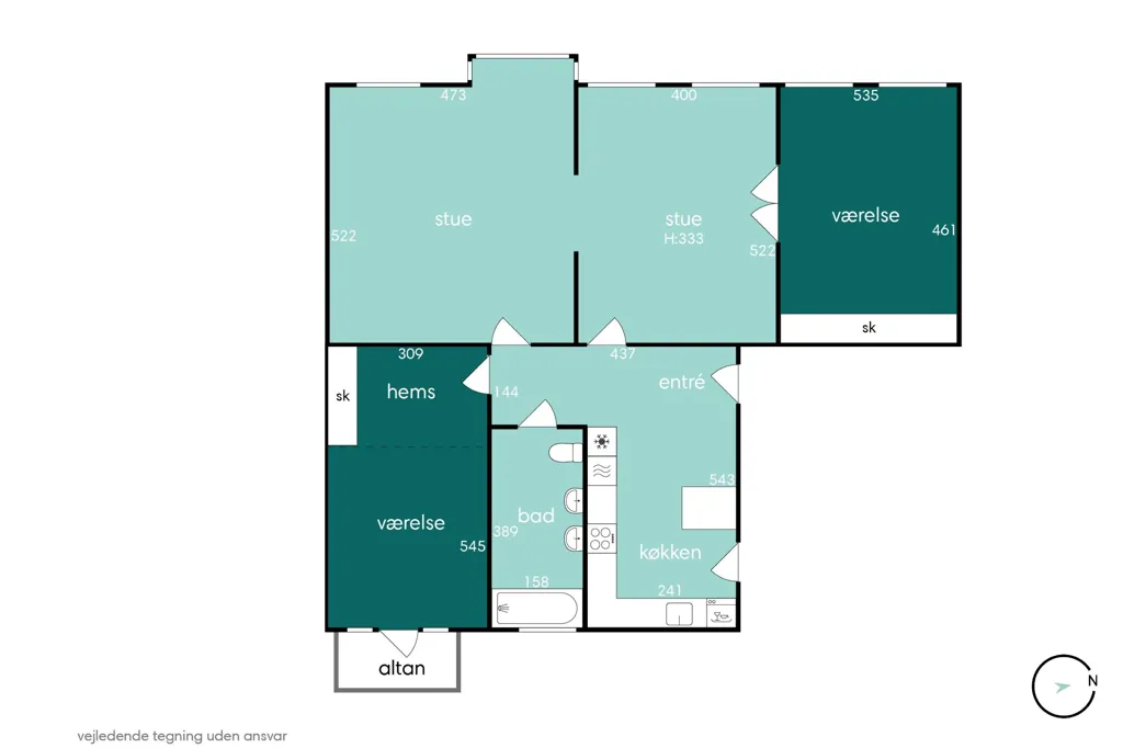 Plan - Appartement 4 pièces à Birkerød