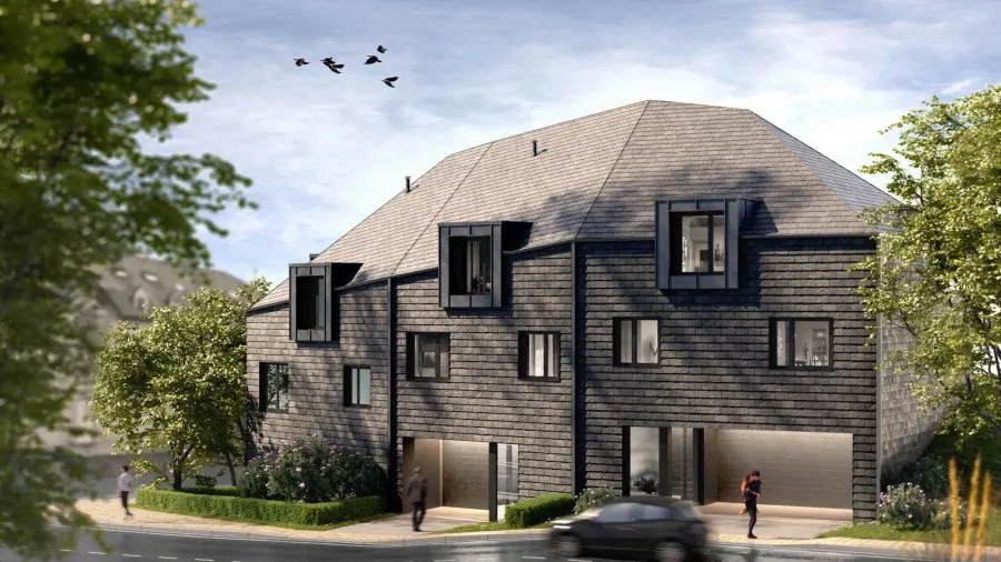 Architect's Terraced House with Terrace in Hautcharage