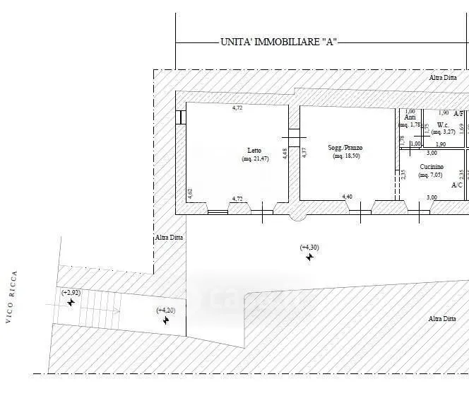 Planimetria - Rearranged Two-Bedroom in Acireale Centre