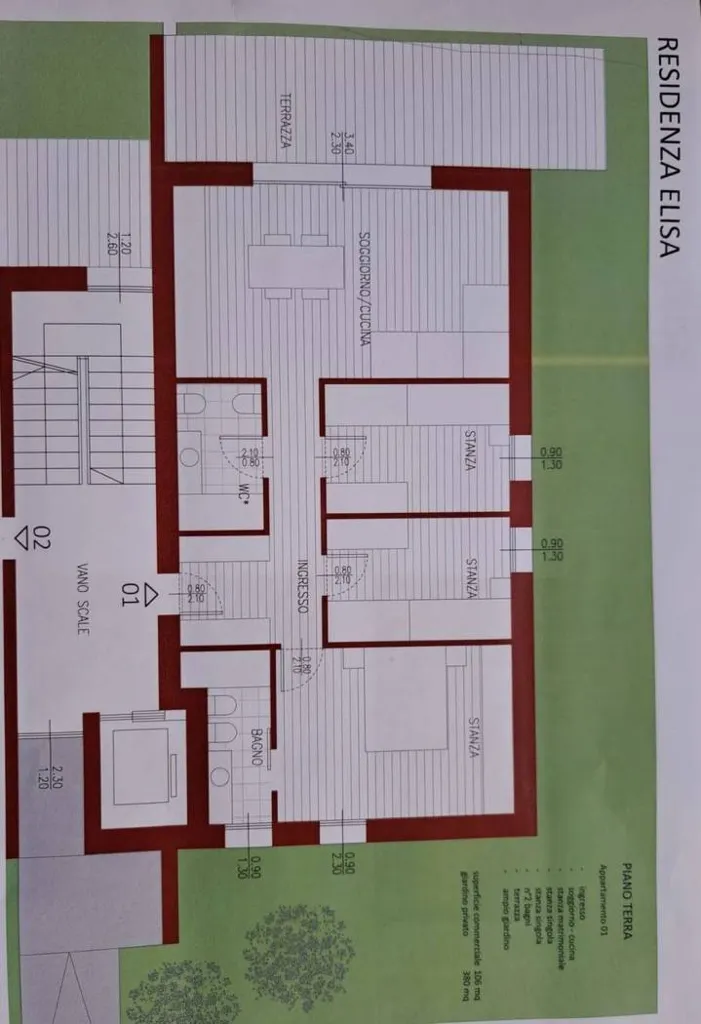Planimetria - Luxury Flat with Terrace in Trento