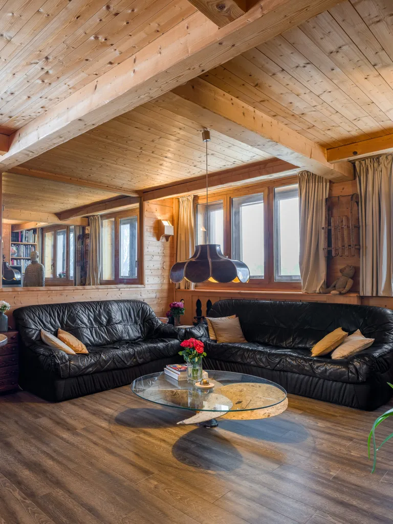 Living Room - Charming Apartment with Mountain View in Courchevel 1850