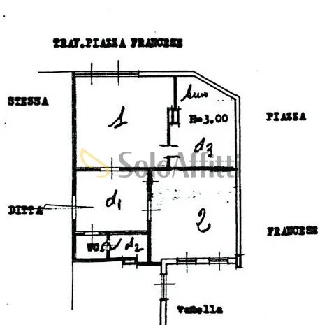 Plan - Bilocale with Ascender in Piazza Francese, Naples