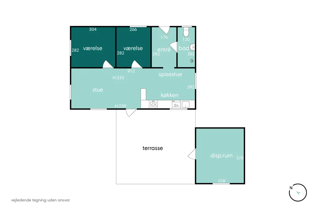 Maison 3 pièces à Grevinge