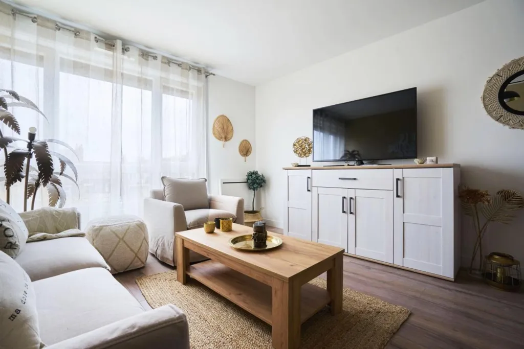 Séjour - Colocation Meublée avec Balcon à Lille