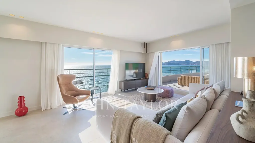 Séjour - Penthouse avec Vue Mer à Cannes