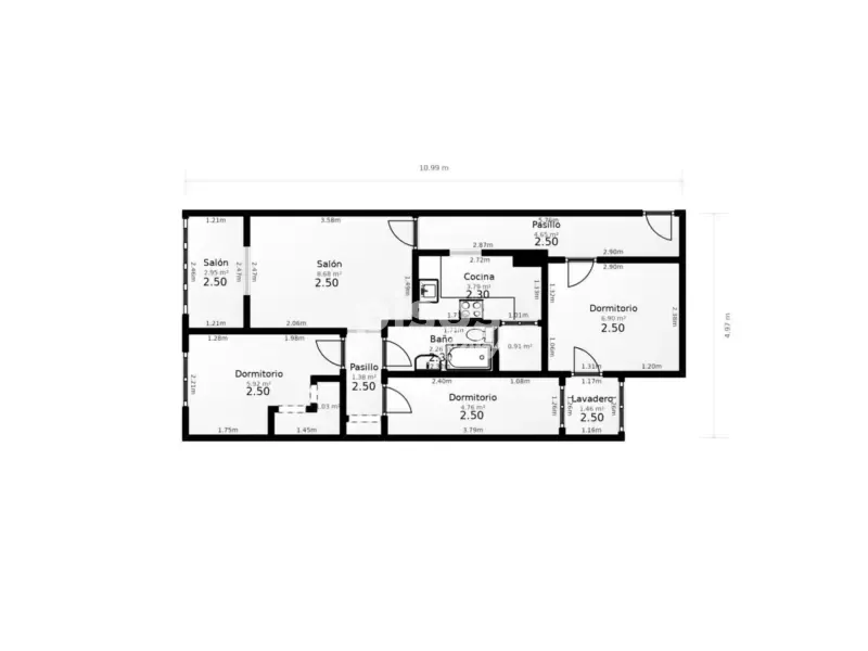 Planimetria - Three-Bedroom Flat in Ripollet Centre