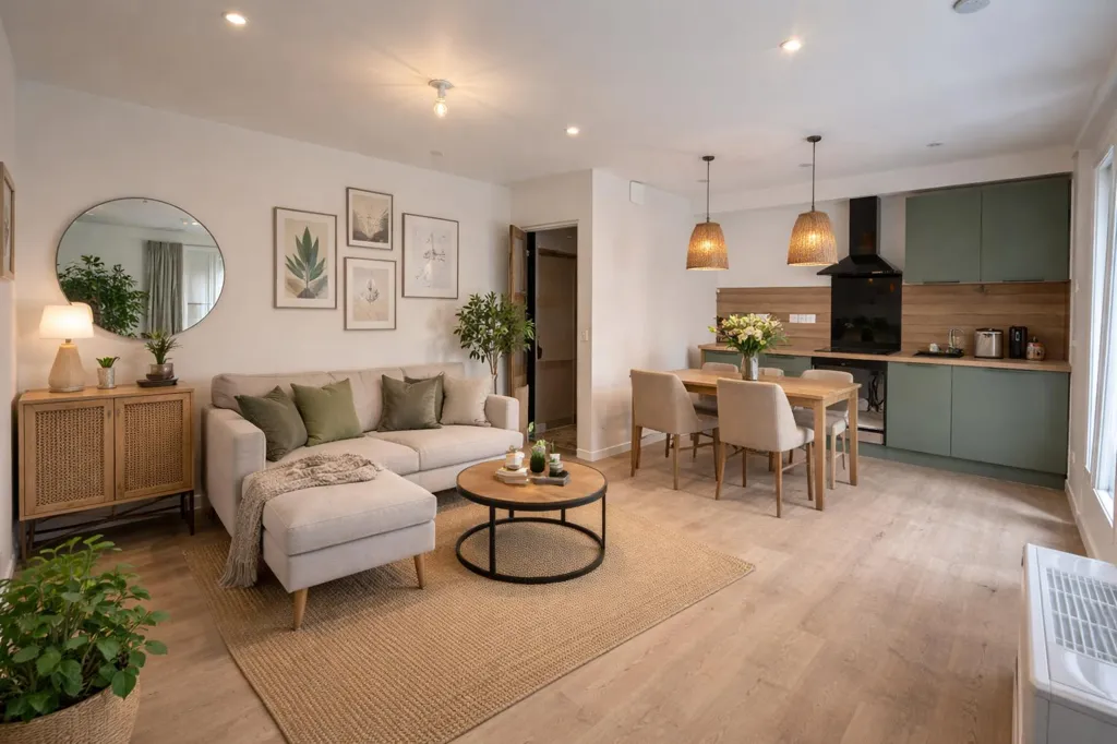 Séjour - Studio Rénové avec Terrasse à Darnétal