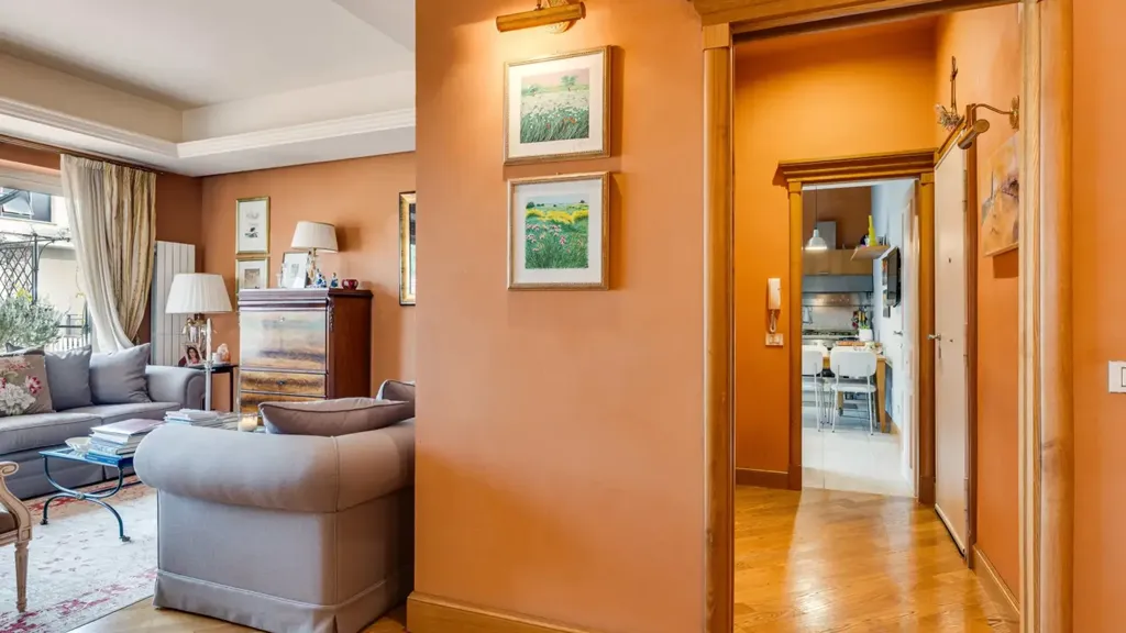 Séjour - Penthouse with Terraces in Rome