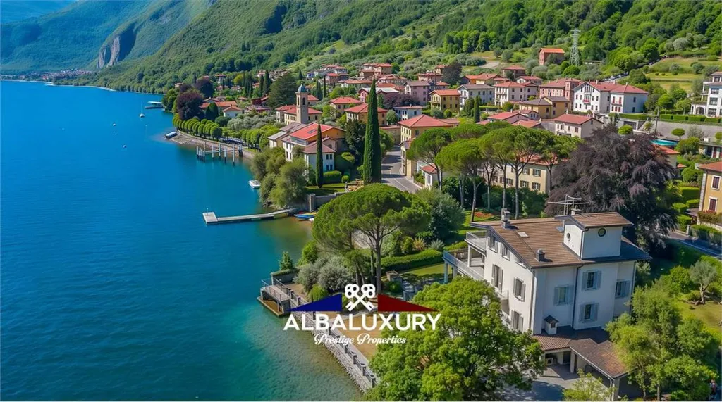 Aerial - Waterfront Villa with Lake View in Lake Como