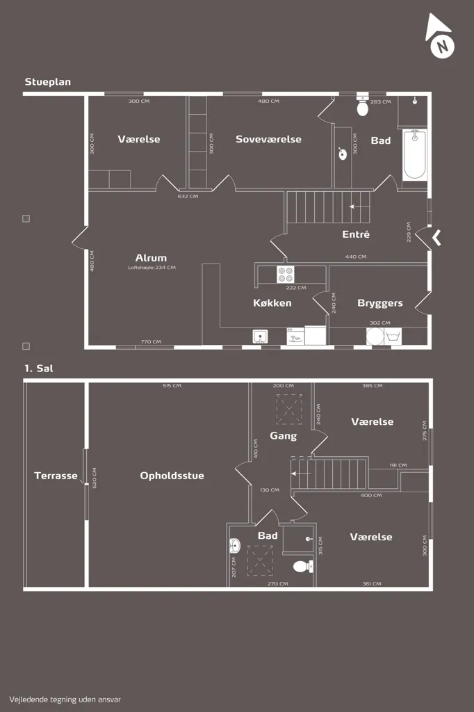 Planimetria - Detached Villa with Garden in Viborg