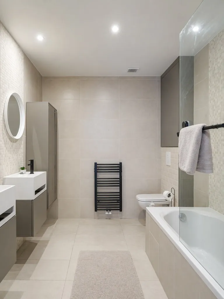 Salles de bain - Appartement Moderne au RDC avec Terrasse à Genk