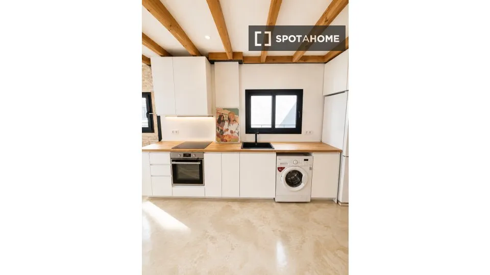 Cuisine - Furnished Flat with Terrace in Cabanyal-Canyamelar
