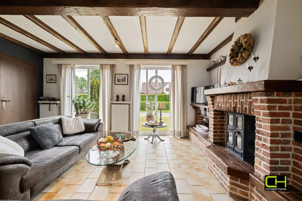 Living Room - Spacious House with West-Facing Garden in Zomergem