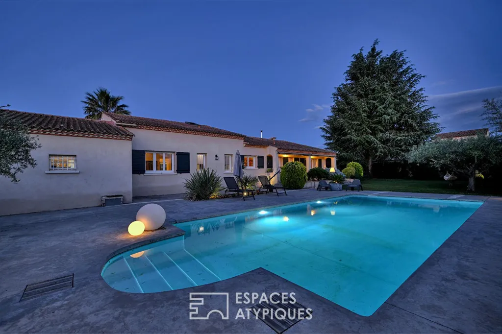 Pool - Renovated House with Pool and Studio in Caissargues