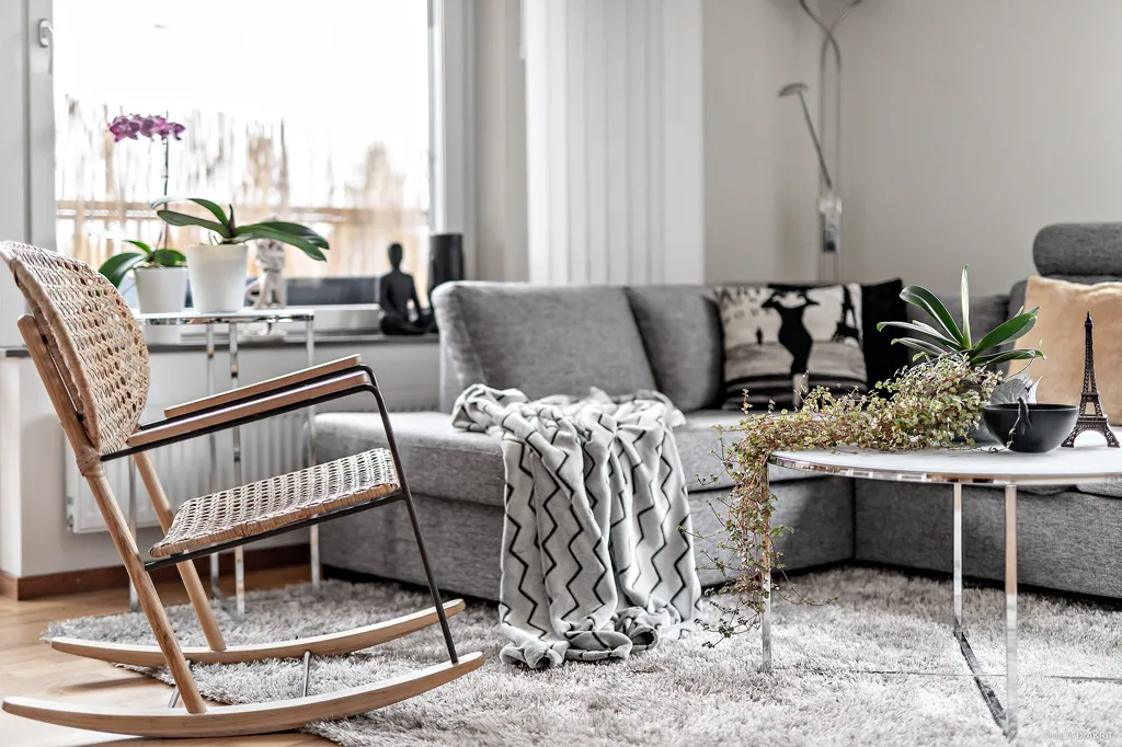 Living Room - Modern Flat with Glazed Balcony in Nyby
