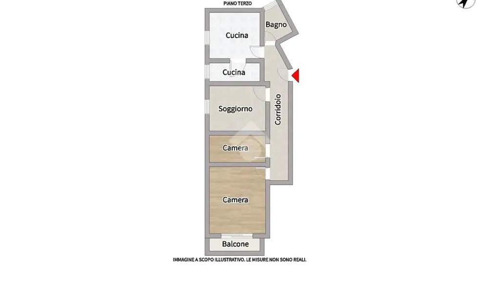 Plan - Three-Bedroom Apartment with Balcony in Fermo