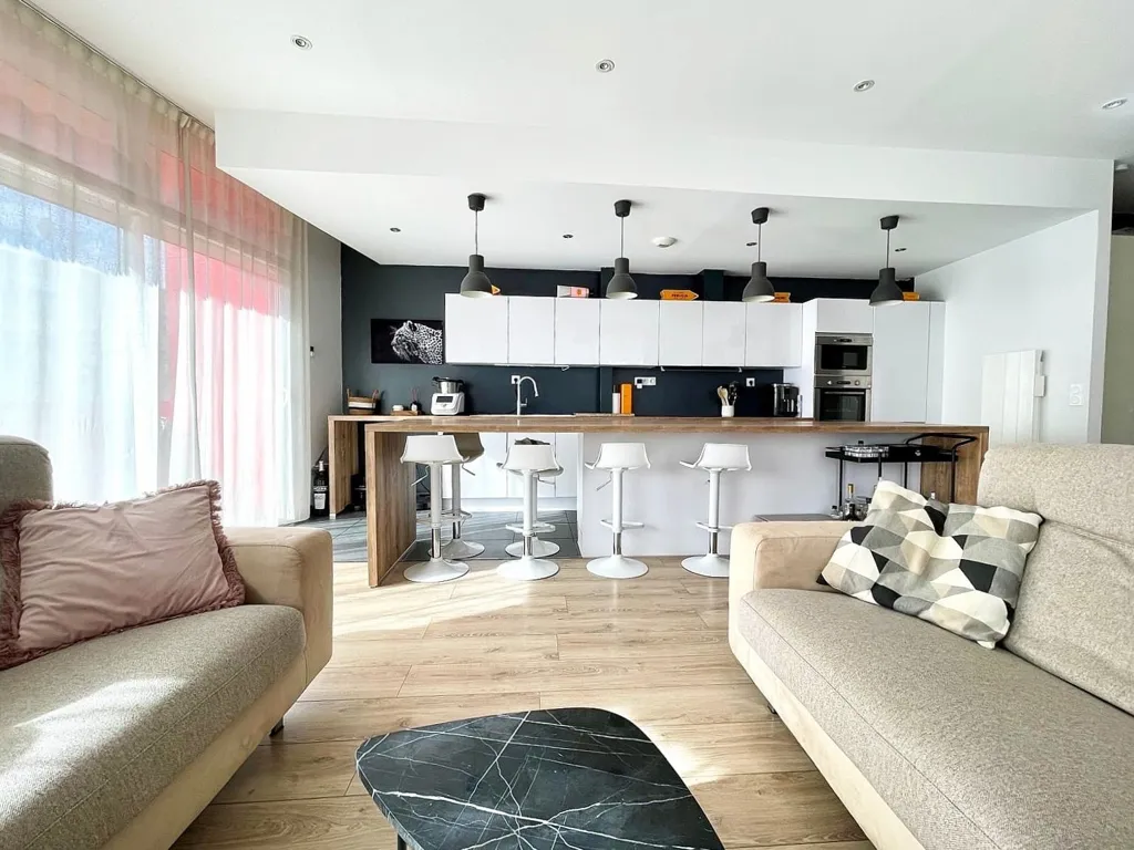 Living Room - Type 3 Apartment with Terrace in Reims