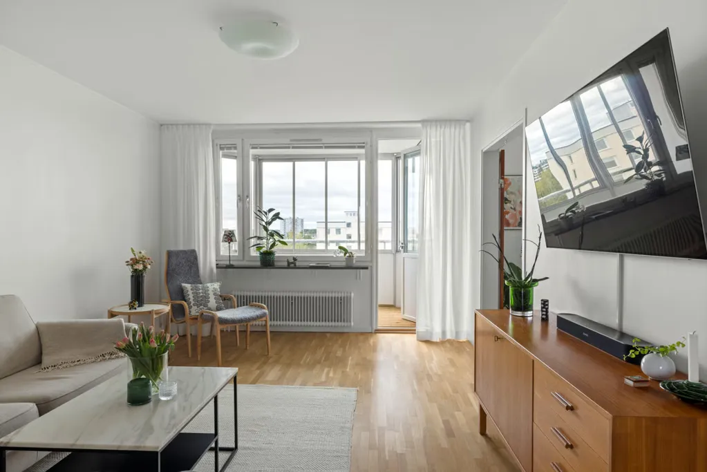 Living Room - Renovated Apartment with Balcony in Tyresö