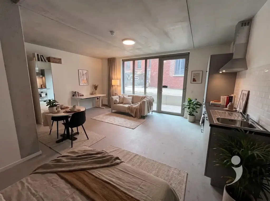 Séjour - Studio Meublé dans Nouvelle Résidence à Leuven