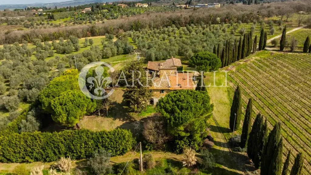 Vue aérienne - Vineyard Estate with Casale in Chianti