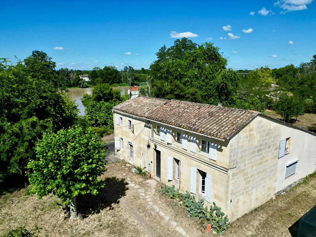 Vista aerea - Stone House with River View near Libourne