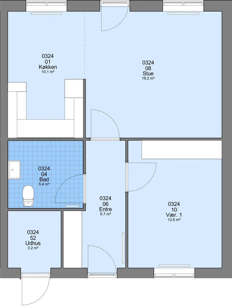 Plan - Two-Room Apartment with Pets Allowed in Ølgod